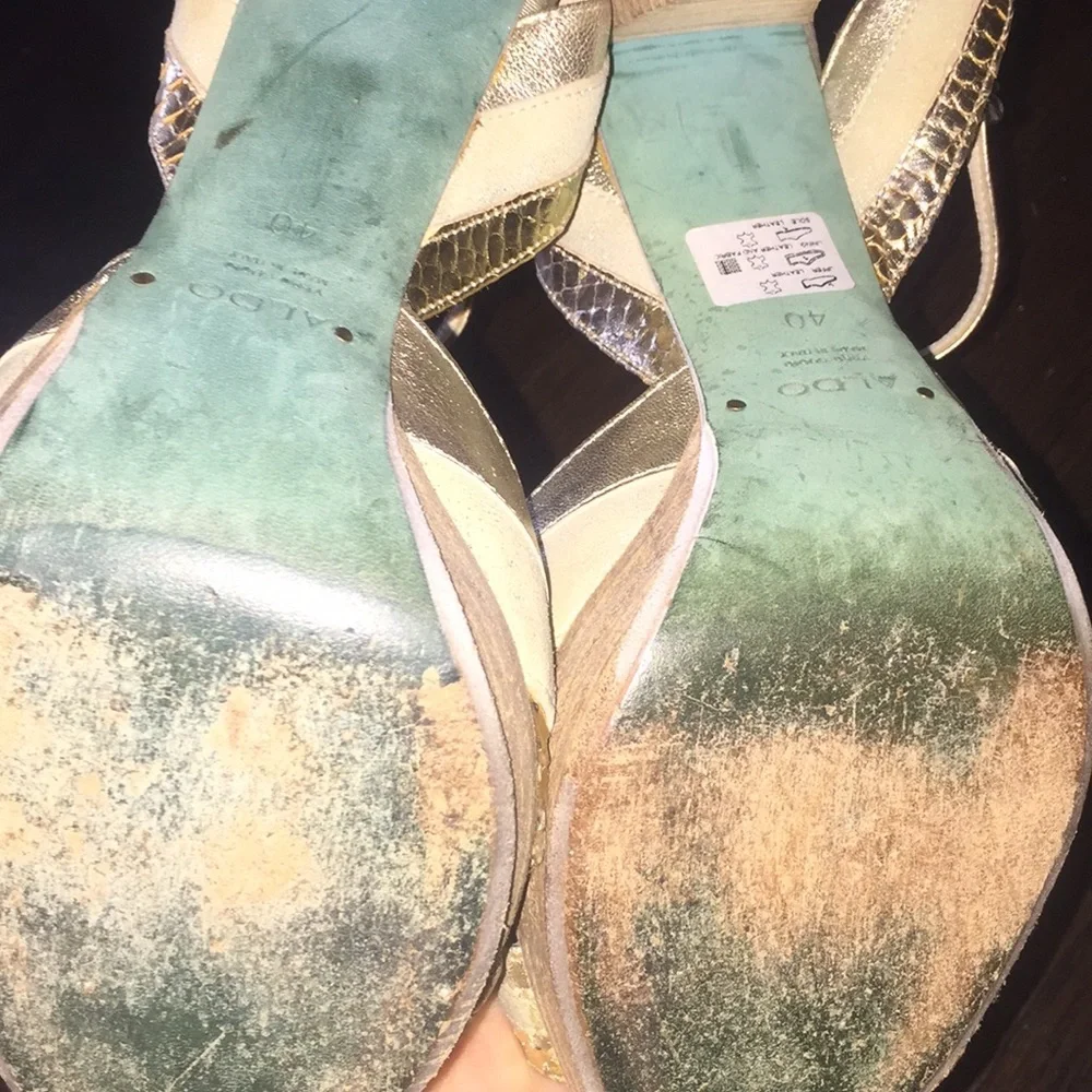 Aldo made in Italy platform metallic 70s shoes